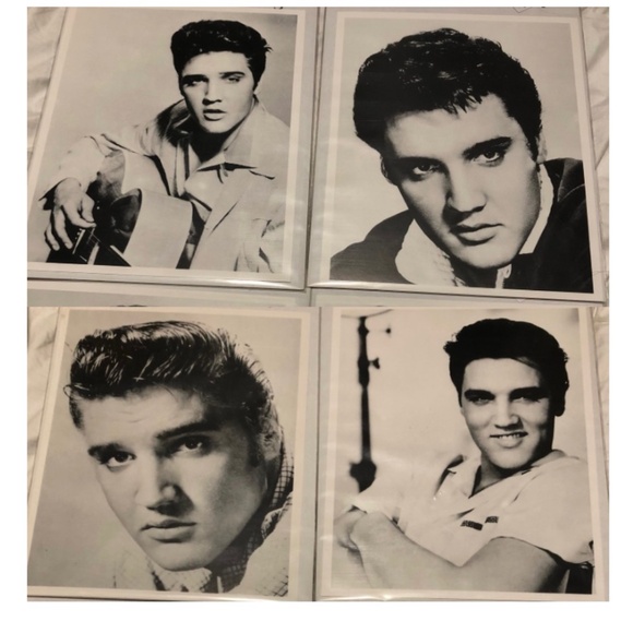 Set of 4 Black & white Elvis prints, 8x10 inch size NEW - Picture 1 of 1